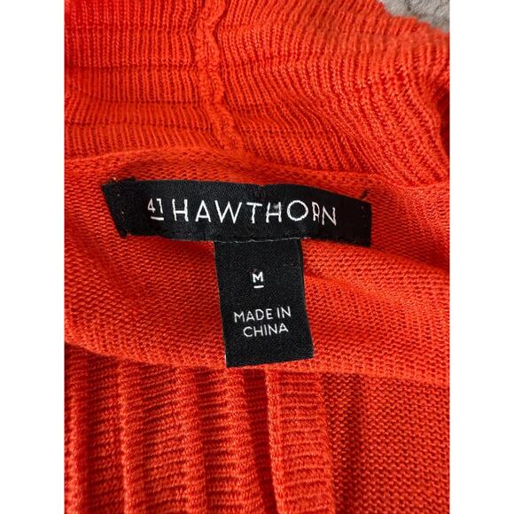 41 Hawthon Size M Casual Open Front Cardigan Sweater Orange Long Sleeve - Picture 5 of 7